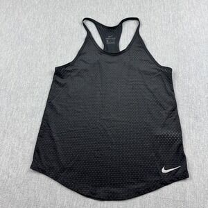 Nike Tank Top Womens Small Black Dri Fit Racerback Mesh Training Athletic Active